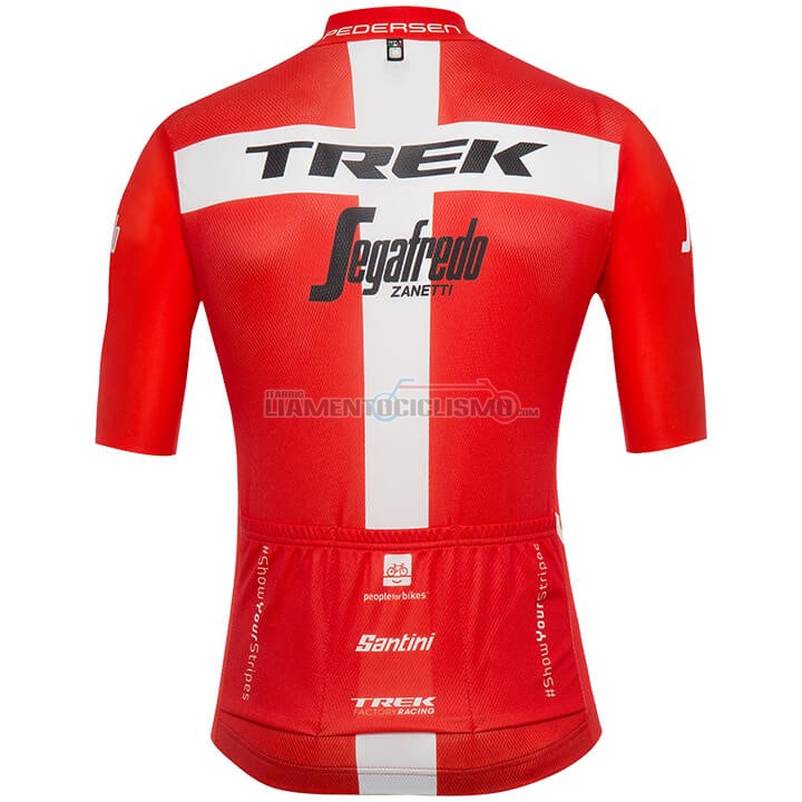 Abbigliamento Ciclismo Trek Segafredo Campione Danimarca Manica Corta 2018